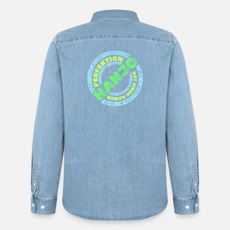 Hanjo - Männer Jeanshemd Organic von Stanley/Stella - verwaschenes Hellblau