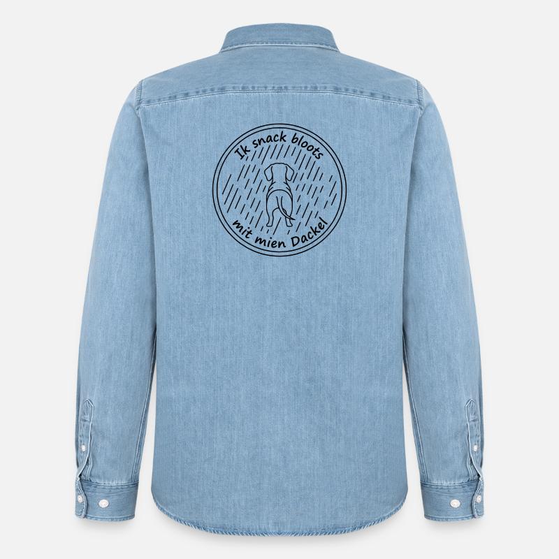 ik snack bloots mit mien dackel - Männer Jeanshemd Organic von Stanley/Stella - verwaschenes Hellblau