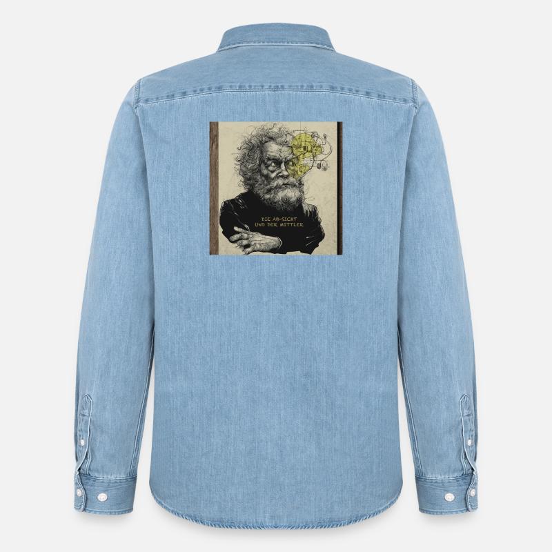 Der_Gedankenblitz-2 - Männer Jeanshemd Organic von Stanley/Stella - verwaschenes Hellblau