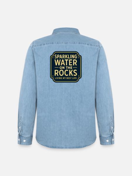 Sparkling water on rocks neon - Men’s Organic Denim Shirt by Stanley/Stella - light wash