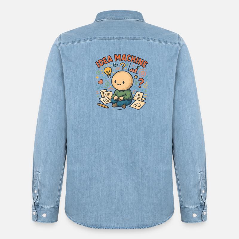 Idea Machine: Creative Brain Game - Men’s Organic Denim Shirt by Stanley/Stella - light wash