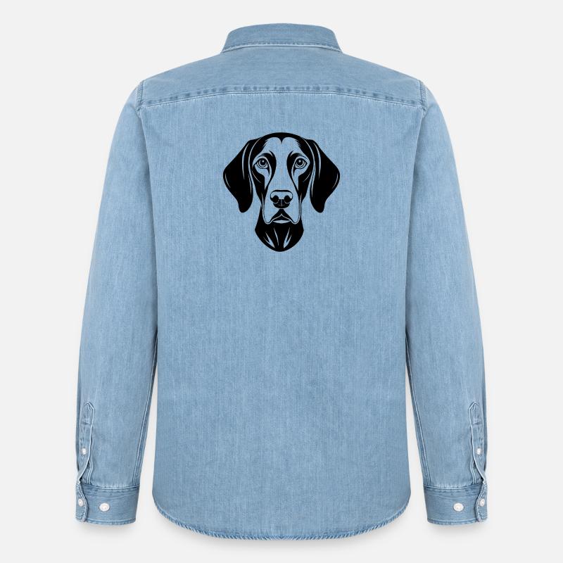 Deutscher Kurzhaar-Pointer - Männer Jeanshemd Organic von Stanley/Stella - verwaschenes Hellblau