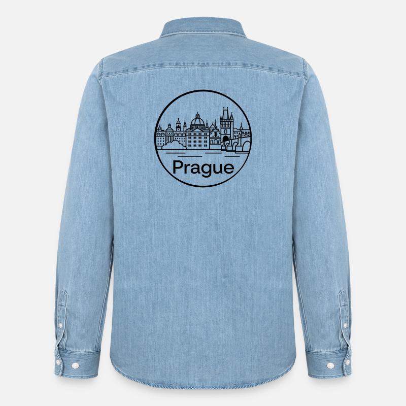 Prag - Männer Jeanshemd Organic von Stanley/Stella - verwaschenes Hellblau