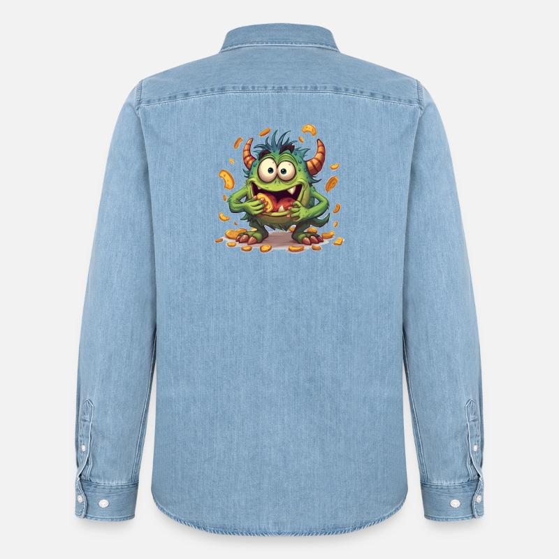 Mint Sample Snacking - Men’s Organic Denim Shirt by Stanley/Stella - light wash