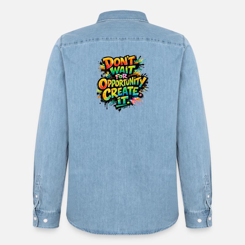 Don-t_wait_ - Männer Jeanshemd Organic von Stanley/Stella - verwaschenes Hellblau