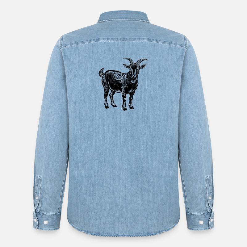 Ziege - Männer Jeanshemd Organic von Stanley/Stella - verwaschenes Hellblau