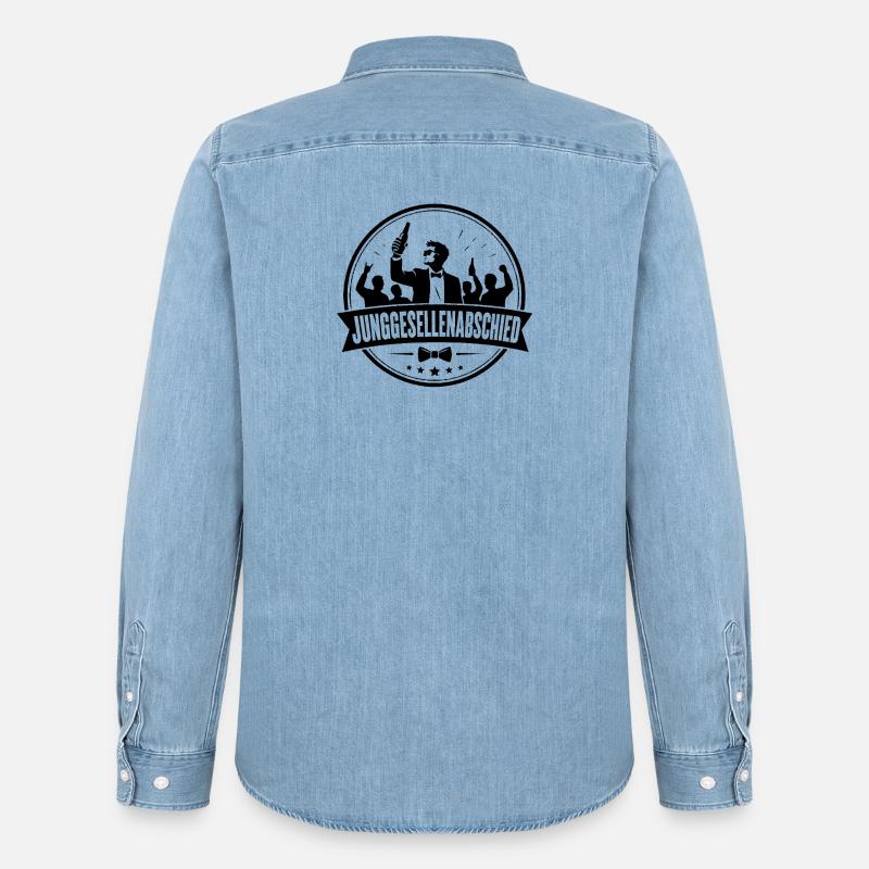 Junggesellenabschied - Männer Jeanshemd Organic von Stanley/Stella - verwaschenes Hellblau