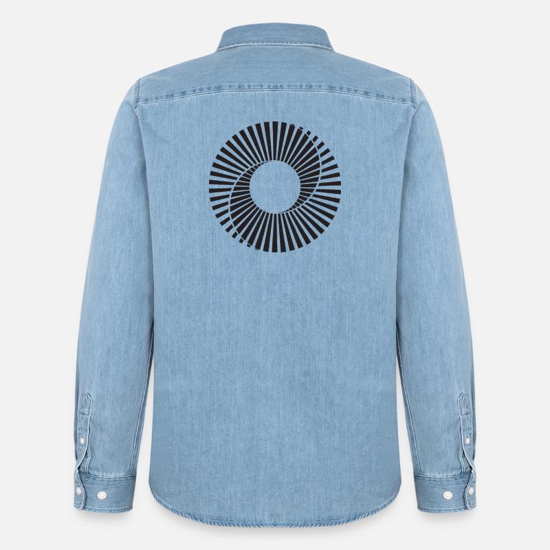 Scanimation-Spiraldesign - Männer Jeanshemd Organic von Stanley/Stella - verwaschenes Hellblau