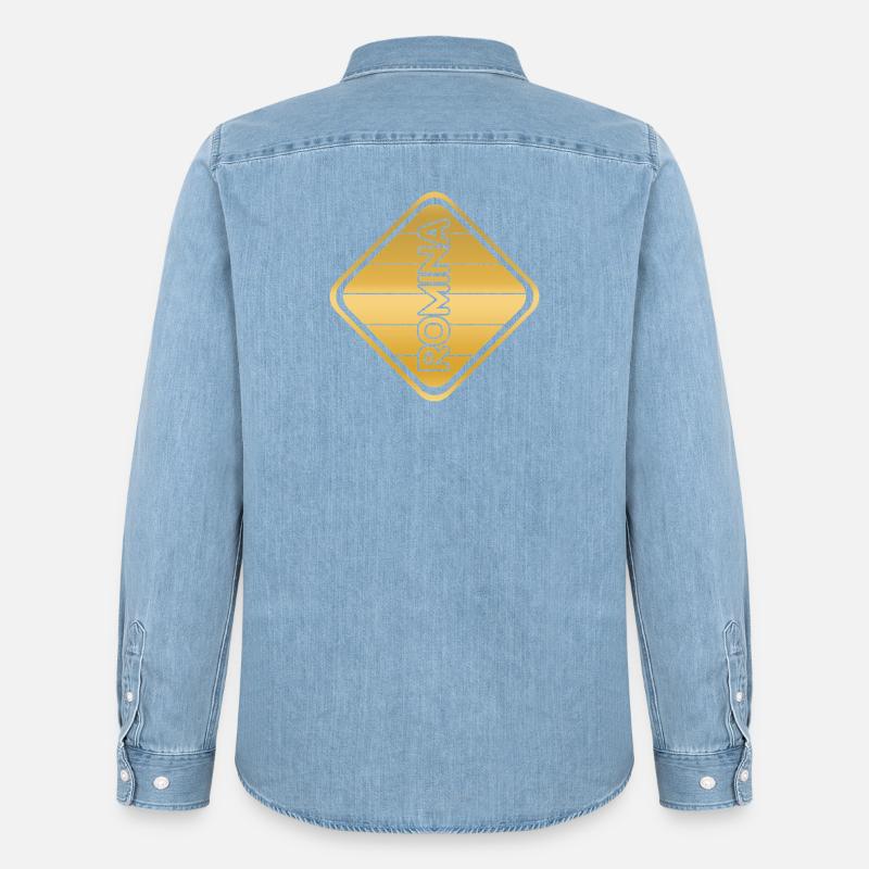 Romina als Ehefrau - Männer Jeanshemd Organic von Stanley/Stella - verwaschenes Hellblau