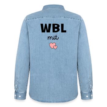 Chef des soins résidentiels, soins cardiaques - Chemise en denim homme bio Stanley/Stella - bleu clair délavé - Dos - AI Model Male 185 light (185cm)