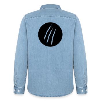 Krallen - Männer Jeanshemd Organic von Stanley/Stella - verwaschenes Hellblau - Hinten - AI Model Male 185 light (185cm)