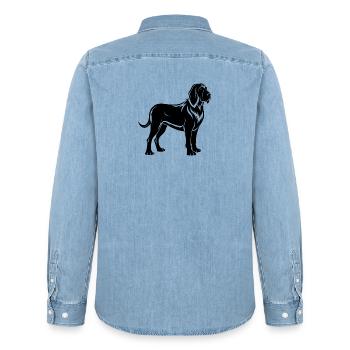 Bluthund - Männer Jeanshemd Organic von Stanley/Stella - verwaschenes Hellblau - Hinten - AI Model Male 185 light (185cm)