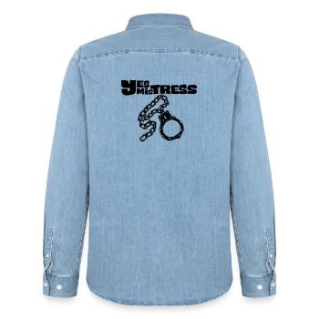Ja, Herrin Handschellen - Männer Jeanshemd Organic von Stanley/Stella - verwaschenes Hellblau - Hinten - AI Model Male 185 light (185cm)