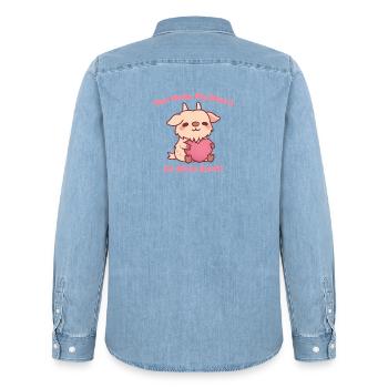 Süße Ziege Du bringst mein Herz zum Blöken Blöken Blöken - Männer Jeanshemd Organic von Stanley/Stella - verwaschenes Hellblau - Hinten - AI Model Male 185 light (185cm)