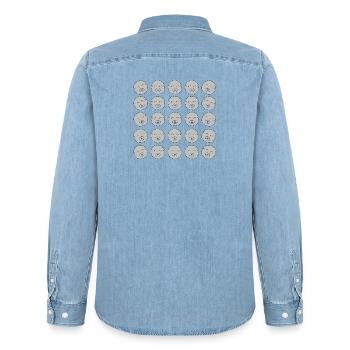 Niedliches Seelöwengesicht - Männer Jeanshemd Organic von Stanley/Stella - verwaschenes Hellblau - Hinten - AI Model Male 185 light (185cm)