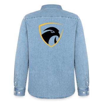 Falcon Logo - Männer Jeanshemd Organic von Stanley/Stella - verwaschenes Hellblau - Hinten - AI Model Male 185 light (185cm)