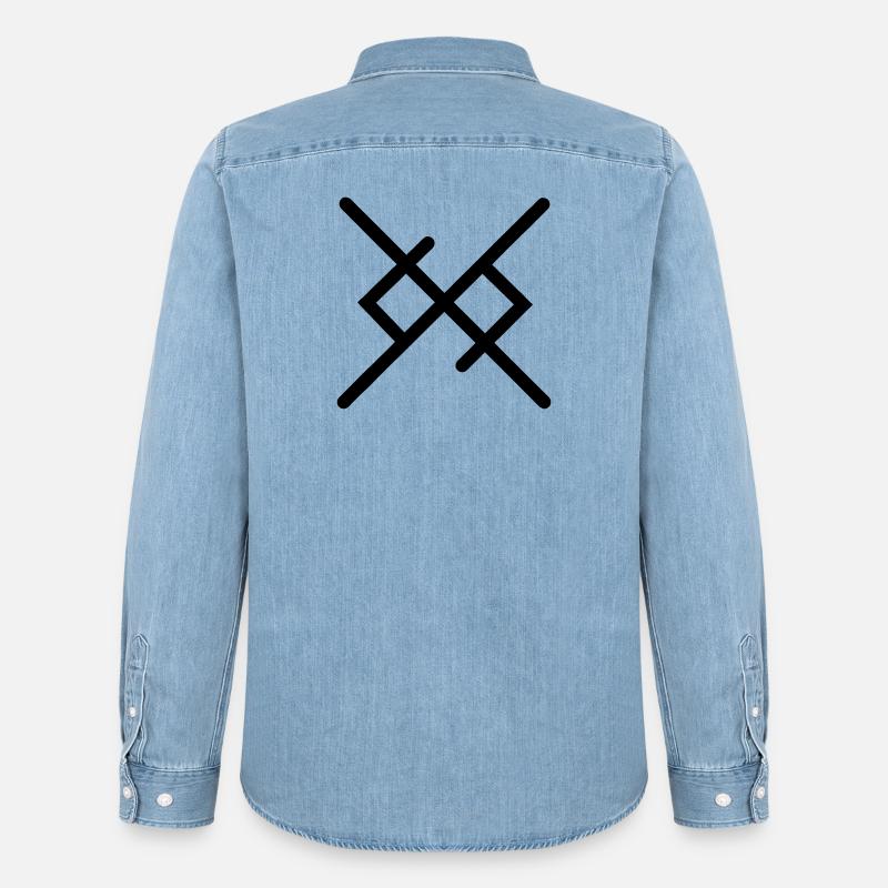 Ewige Liebe in Wikingerrunen - Männer Jeanshemd Organic von Stanley/Stella - verwaschenes Hellblau