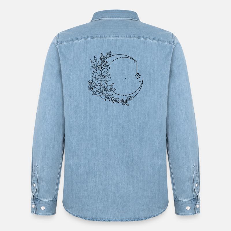 Bitte laden Sie das Designbild hoch - Männer Jeanshemd Organic von Stanley/Stella - verwaschenes Hellblau