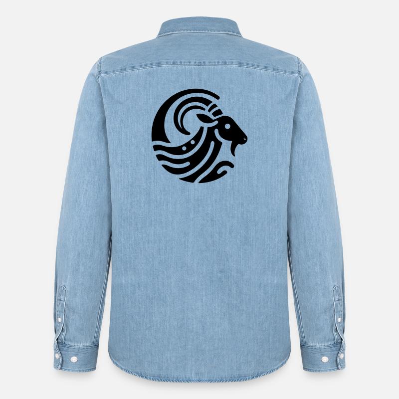 Widder 2 - Männer Jeanshemd Organic von Stanley/Stella - verwaschenes Hellblau