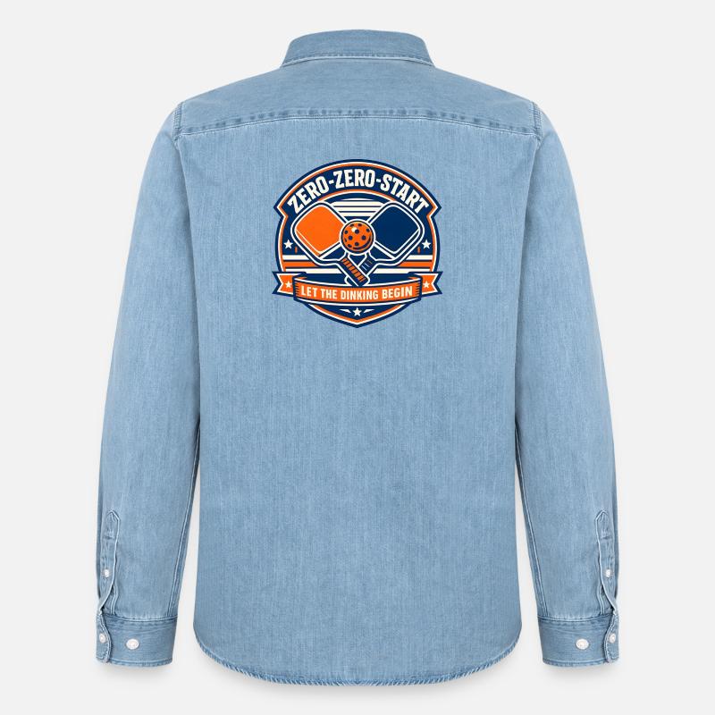 Zero-Zero-Start Trinkbadge - Männer Jeanshemd Organic von Stanley/Stella - verwaschenes Hellblau