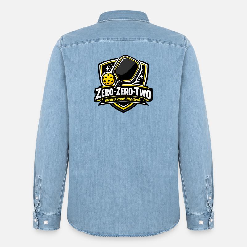 Zero-Zero-Two Pingpong Sieg Design - Männer Jeanshemd Organic von Stanley/Stella - verwaschenes Hellblau
