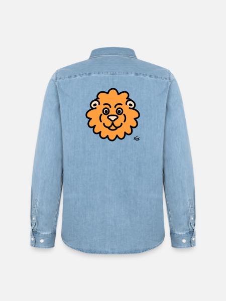 Lion Large - Men’s Organic Denim Shirt by Stanley/Stella - light wash
