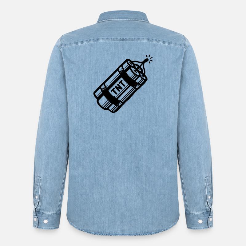 Dynamit Tnt - Männer Jeanshemd Organic von Stanley/Stella - verwaschenes Hellblau