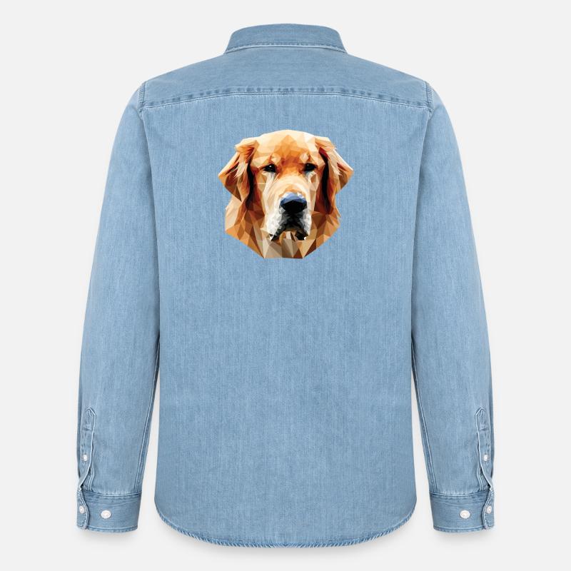 Labrabor Hund Polygon - Männer Jeanshemd Organic von Stanley/Stella - verwaschenes Hellblau