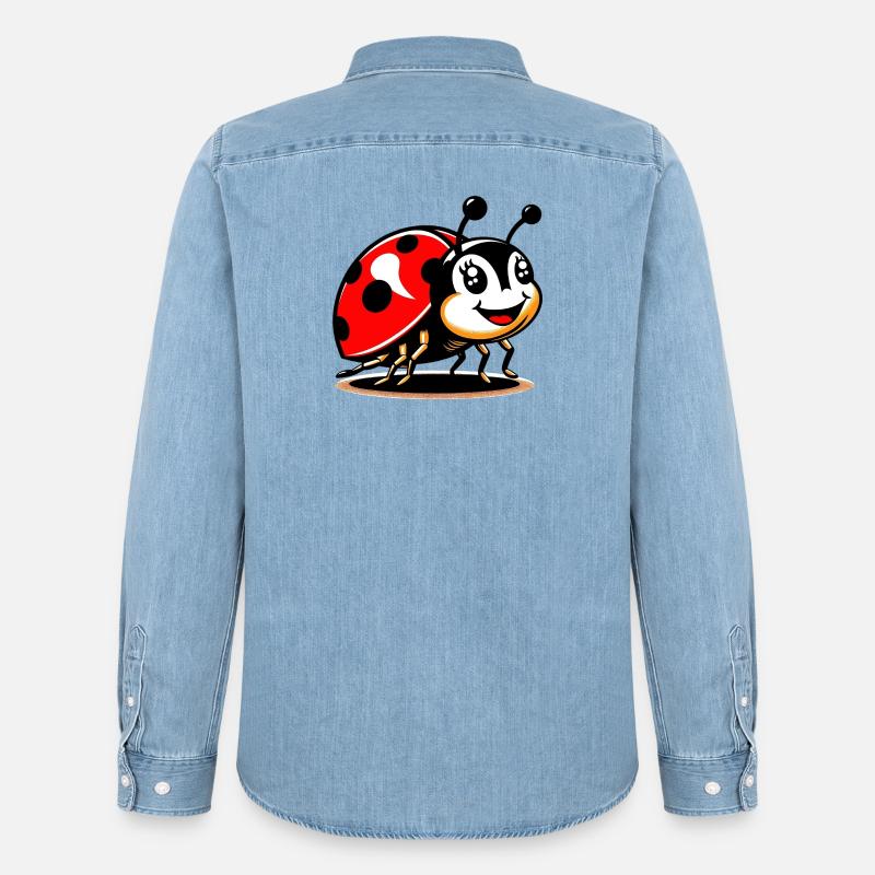 Coccinella - Camicia in denim uomo bio di Stanley/Stella - azzurro chiaro slavato