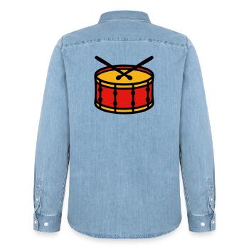 Stadium Drum Ultras Icon - Men’s Organic Denim Shirt by Stanley/Stella - light wash - Back - AI Model Male 185 light (185cm)