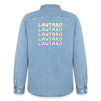 Bergsteigen Lautaro - Männer Jeanshemd Organic von Stanley/Stella - verwaschenes Hellblau - Hinten - AI Model Male 185 light (185cm)