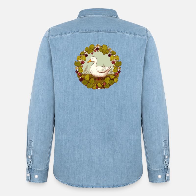 Duck Grapevine Circle - Männer Jeanshemd Organic von Stanley/Stella - verwaschenes Hellblau