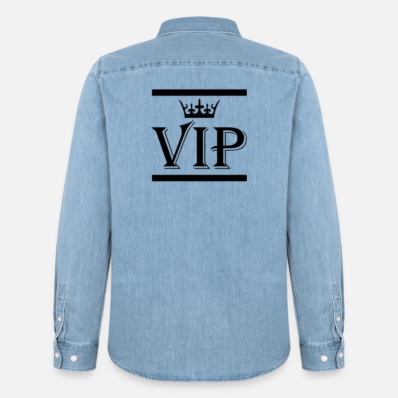 VIP - Camicia in denim uomo bio di Stanley/Stella - azzurro chiaro slavato