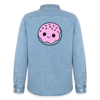 Donut mignon - Chemise en denim homme bio Stanley/Stella - bleu clair délavé - Dos - AI Model Male 185 light (185cm)