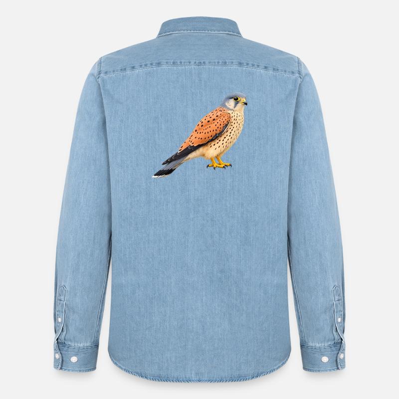 Männchen des Turmfalken - Männer Jeanshemd Organic von Stanley/Stella - verwaschenes Hellblau