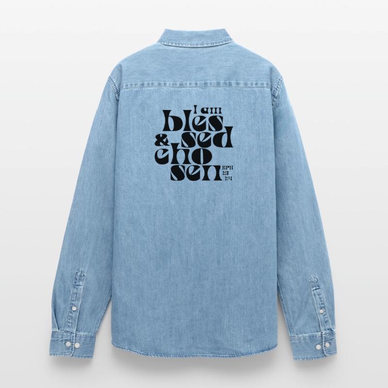 b l e s s e d  & c h o s e n Männer Jeanshemd Organic von Stanley/Stella