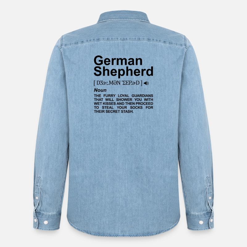 Deutscher Schäferhund Bedeutung - Männer Jeanshemd Organic von Stanley/Stella - verwaschenes Hellblau