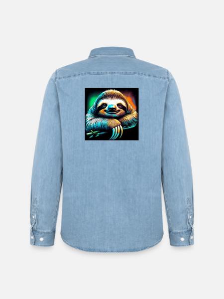 sloth - Men’s Organic Denim Shirt by Stanley/Stella - light wash