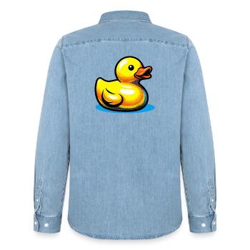Caneton Canard Canard Canard - Chemise en denim homme bio Stanley/Stella - bleu clair délavé - Dos - AI Model Male 185 light (185cm)