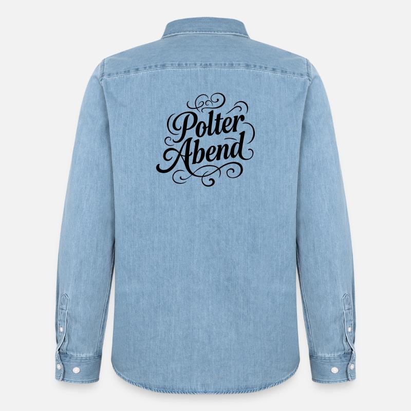 Polterabend Junggesellen - Männer Jeanshemd Organic von Stanley/Stella - verwaschenes Hellblau