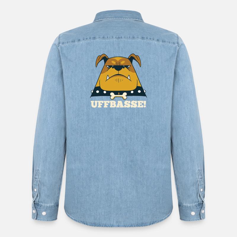 Wütender Mannheimer Hund -  Uffbasse Monnem - Männer Jeanshemd Organic von Stanley/Stella - verwaschenes Hellblau