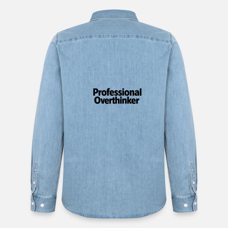 Professional Overthinker Minimalist - Männer Jeanshemd Organic von Stanley/Stella - verwaschenes Hellblau
