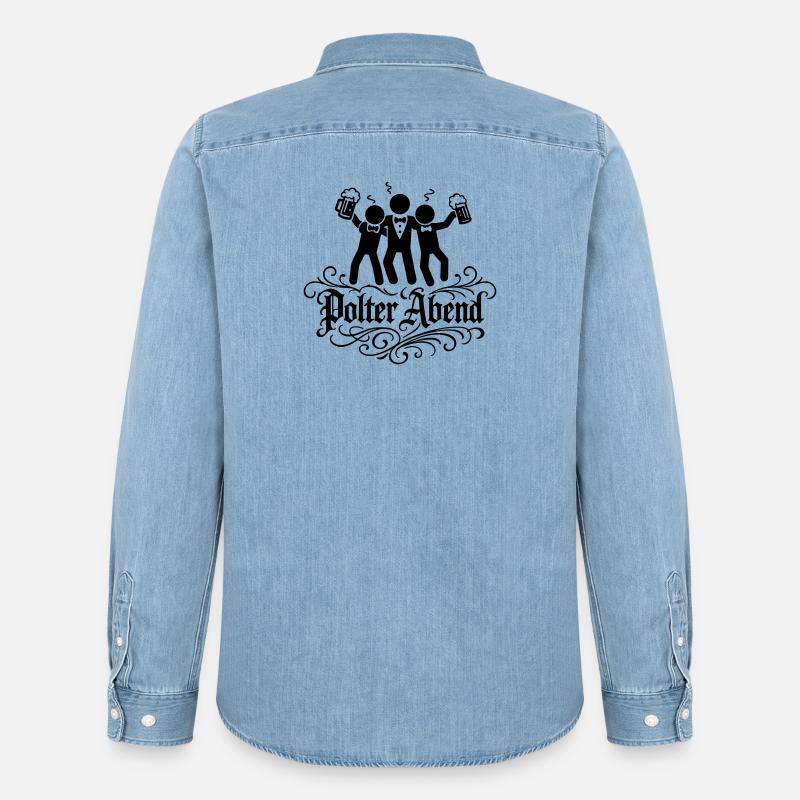 Polterabend Bräutigam Party - Männer Jeanshemd Organic von Stanley/Stella - verwaschenes Hellblau