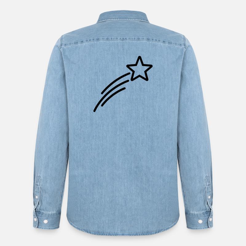 Sternschnuppe - Männer Jeanshemd Organic von Stanley/Stella - verwaschenes Hellblau