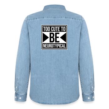 Too Cute To Be Neurotypical Lustig Autismus Logo - Männer Jeanshemd Organic von Stanley/Stella - verwaschenes Hellblau - Hinten - AI Model Male 185 light (185cm)