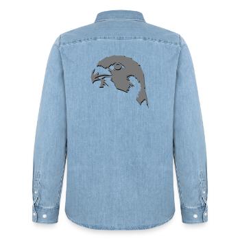 Falke - Männer Jeanshemd Organic von Stanley/Stella - verwaschenes Hellblau - Hinten - AI Model Male 185 light (185cm)