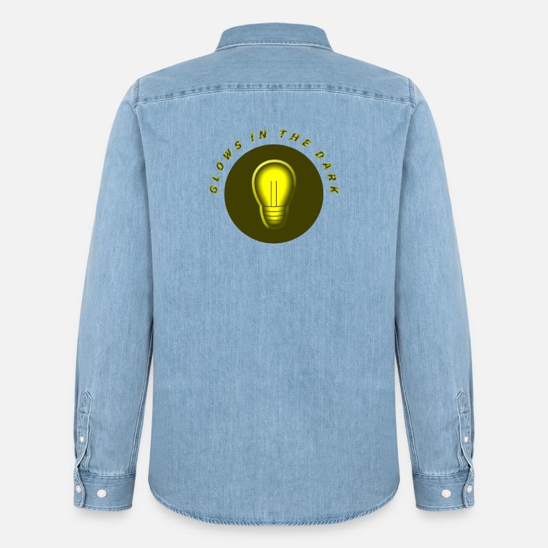 leuchtet im Dunkeln electro Strom Problem - Männer Jeanshemd Organic von Stanley/Stella - verwaschenes Hellblau