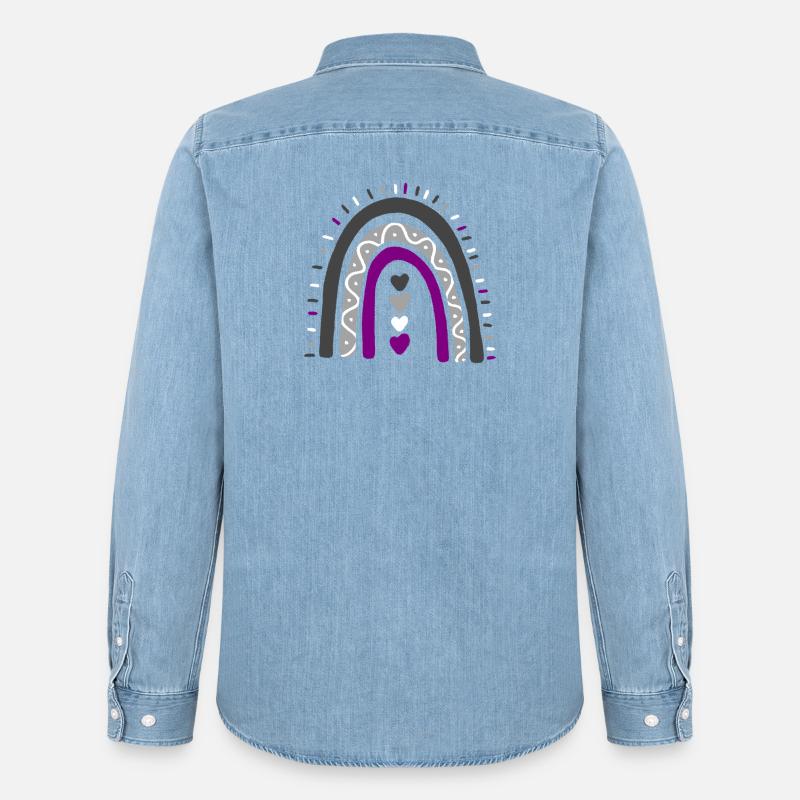 Asexuelle Boho Regenbogen Ace Pride - Männer Jeanshemd Organic von Stanley/Stella - verwaschenes Hellblau