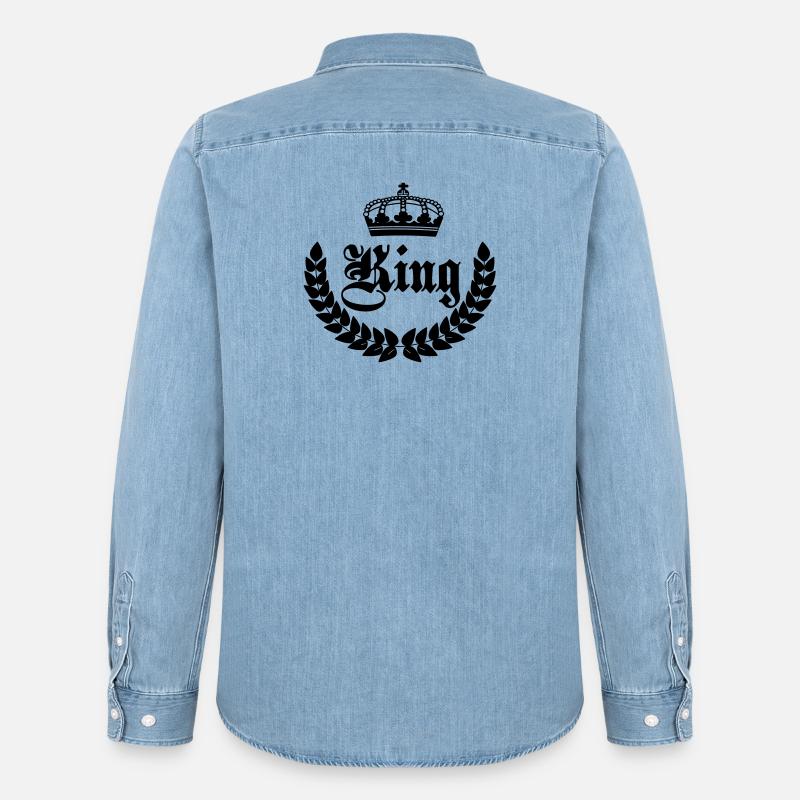 Königskrone - Männer Jeanshemd Organic von Stanley/Stella - verwaschenes Hellblau