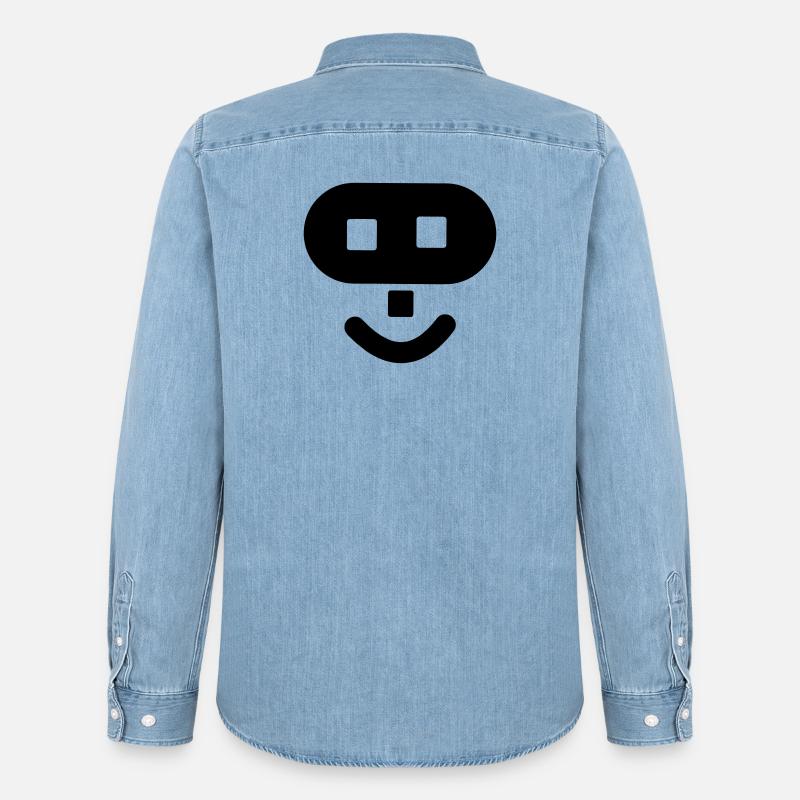 Hacker-Logo - Männer Jeanshemd Organic von Stanley/Stella - verwaschenes Hellblau
